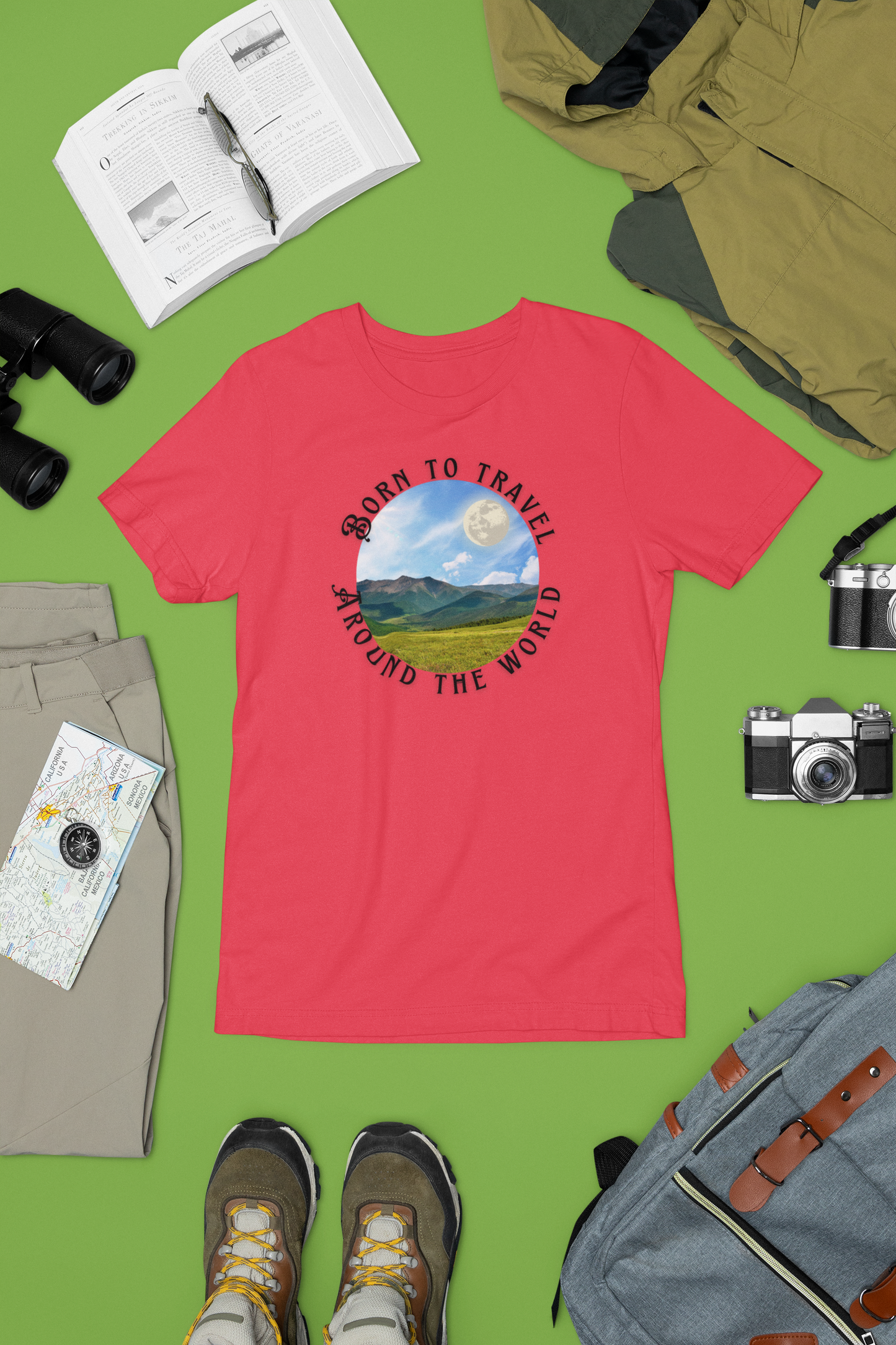 'Born to Travel Around The World' T-Shirt