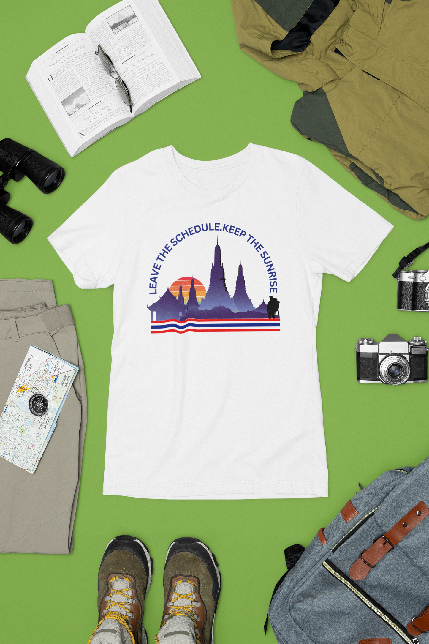 "Leave the Schedule, Keep the Sunrise" T-Shirt -For Thailand Lovers