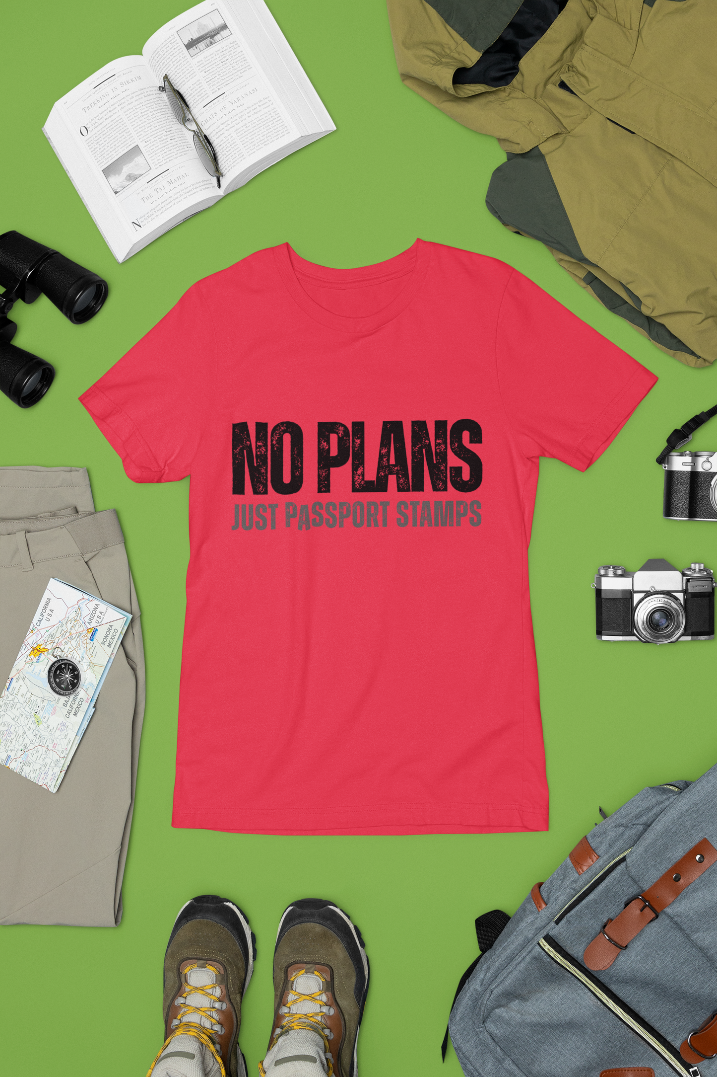 Travel-Inspired Unisex T-Shirt - 'No Plans Just Passport Stamps'