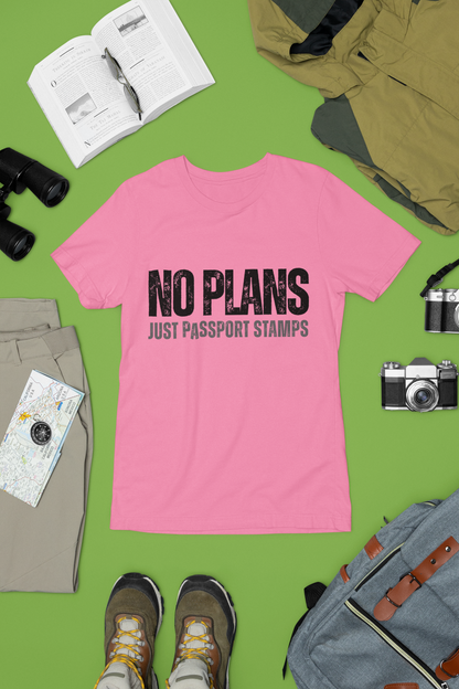 Travel-Inspired Unisex T-Shirt - 'No Plans Just Passport Stamps'