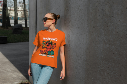 “Sunburned but Still Stunning” Funny Unisex Lobster T-Shirt.
