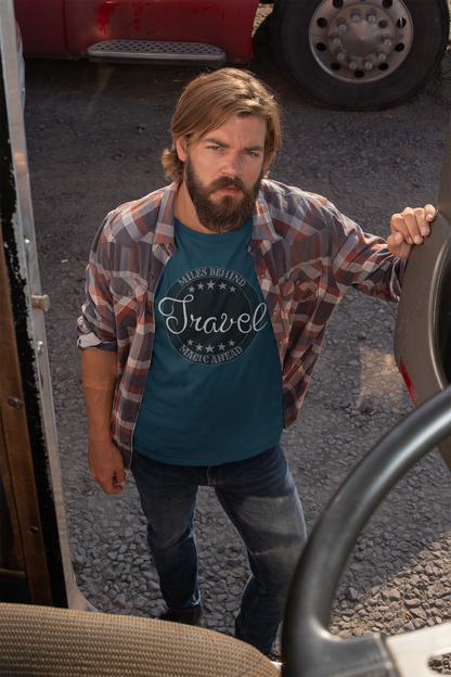 Unisex T-Shirt: “Travel Miles Behind, Magic Ahead”